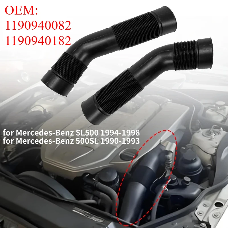 

2PCS For G-Class W463 SL500 500SL M119 Air Cleaner Pipe 1Pair Engine Air Intake Hosea1190940082 1190940182