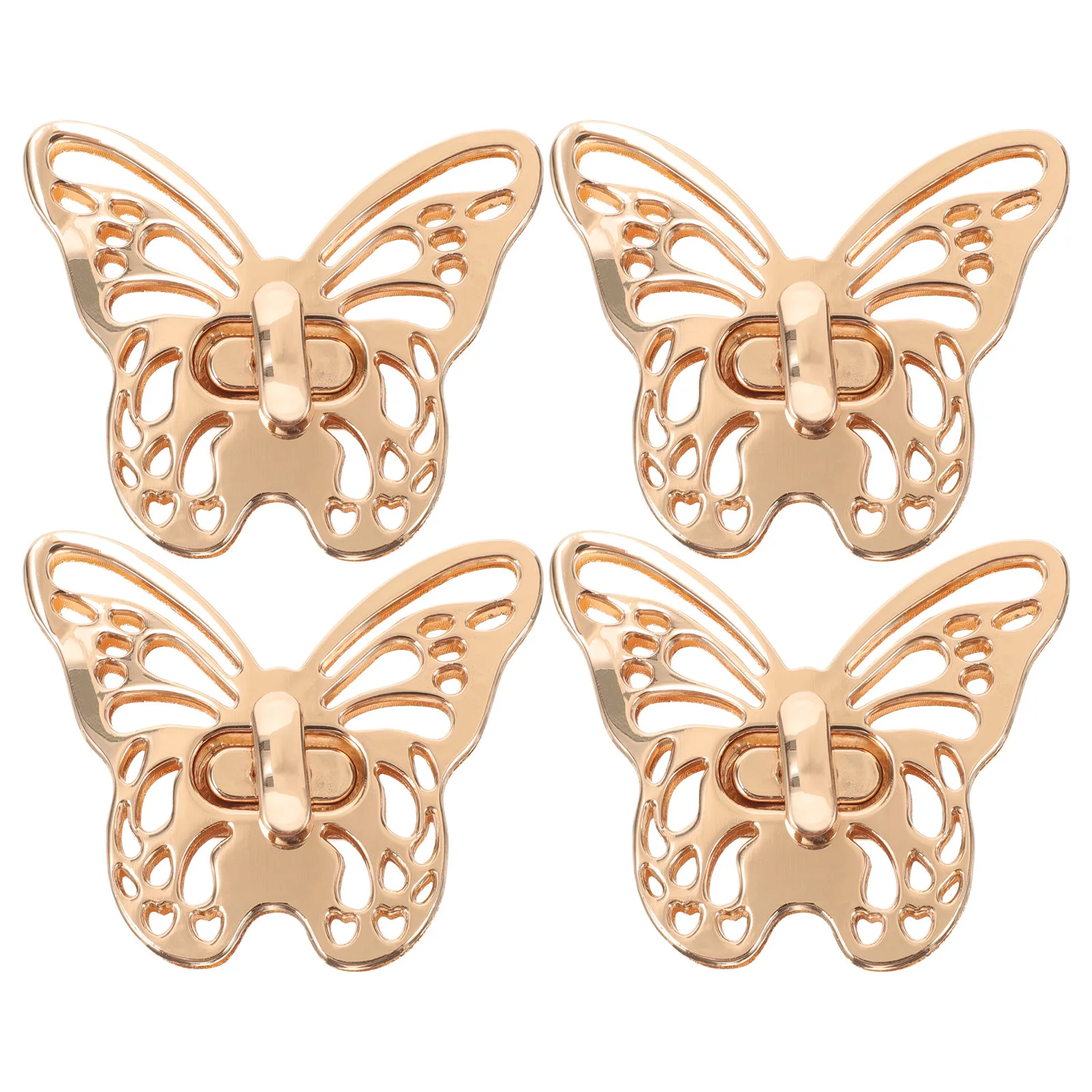 

4Pcs Metal Butterfly Bag Locks Sturdy Buckle Lock for Purse Handbag Clutch DIY Replacement Small Decorative Closure Accessories