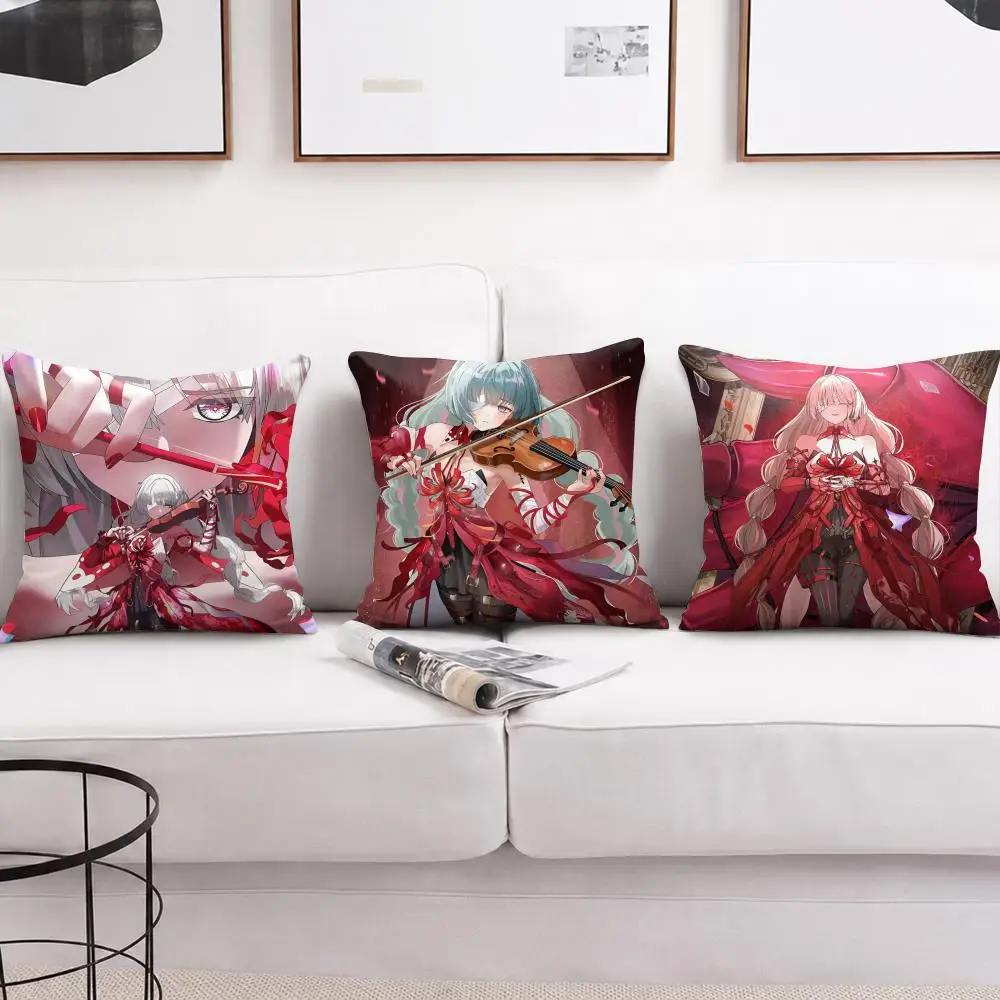 Phrolova Wuthering Waves Cushion Cover Short Plush Soft Double-Sided Printing Pillow Case Cozy Sofa Bedroom Home Decor Gift