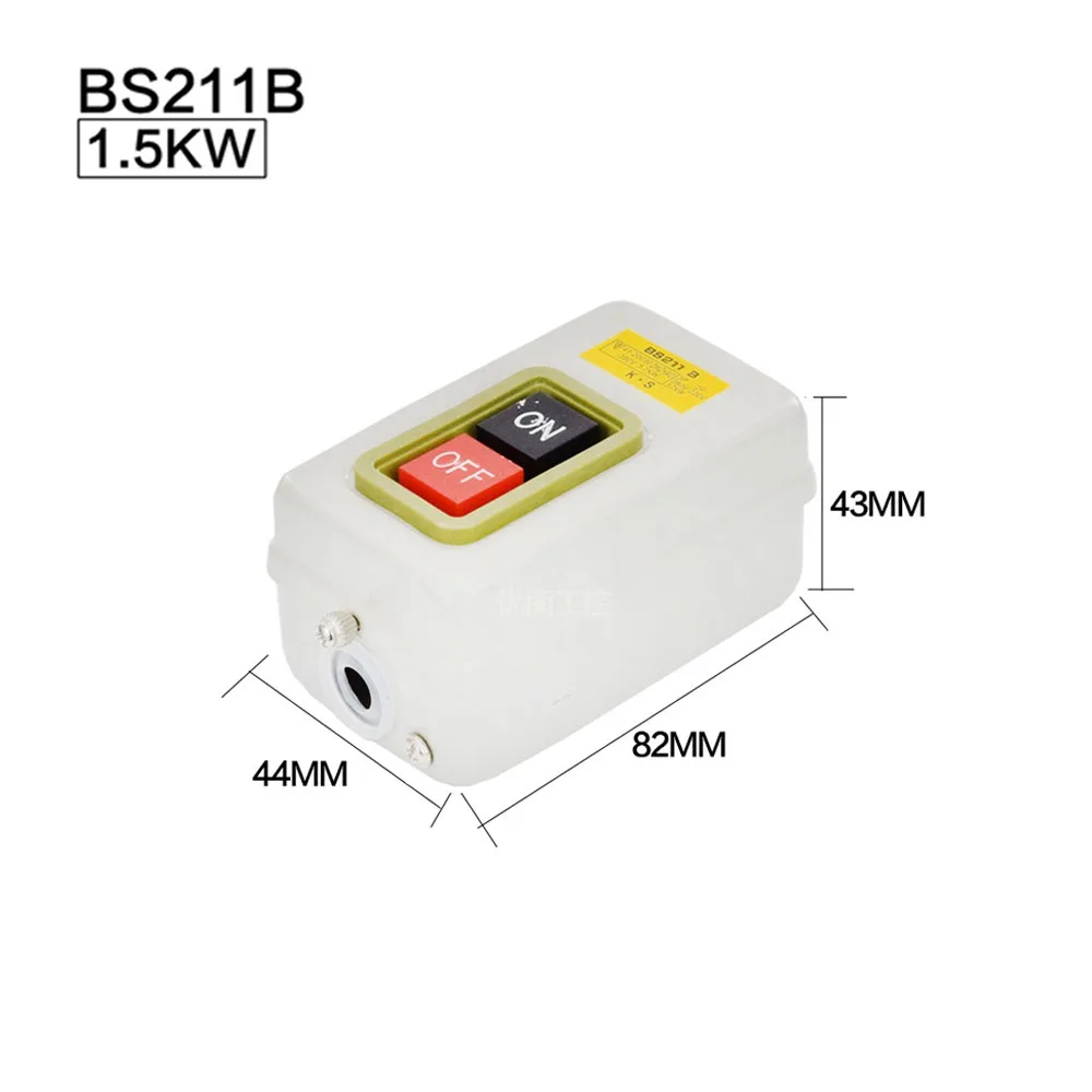1PC 1.5KW/2.2KW/3.7KW/7.5KW Push Button Power Switch Three Phases Power Control Start Switch AC380V Mechanical Equipment Control