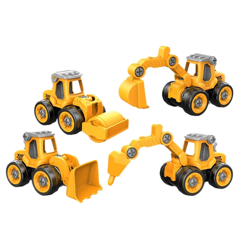 4PCS Nut Disassembly Loading Engineering Truck Excavator Bulldozer Screw Kids Creative Tool Education Toys Car