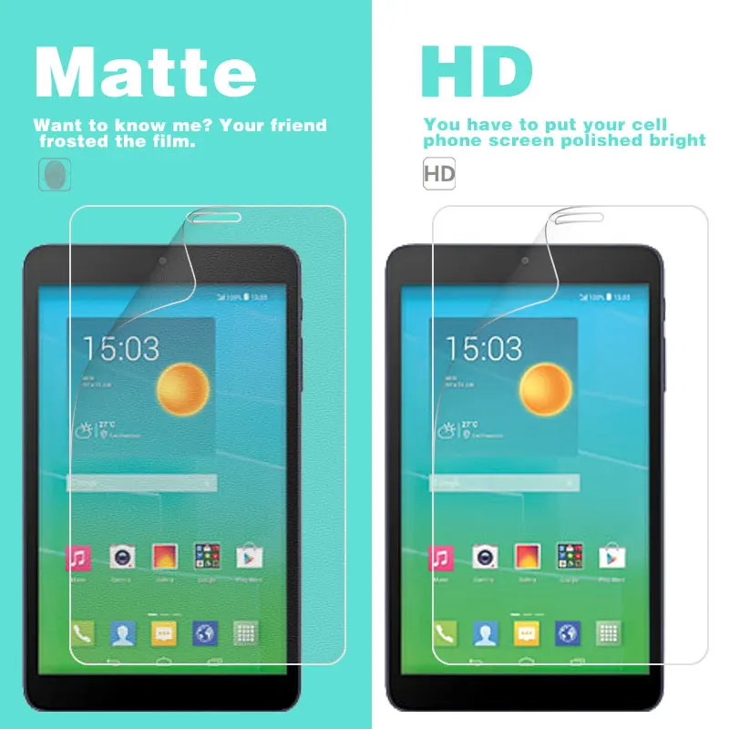 Película frontal HD antihuellas transparente brillante para Alcatel One Touch Pixi 7 1216X 4899 7 "cubierta protectora de pantalla antideslumbrante mate