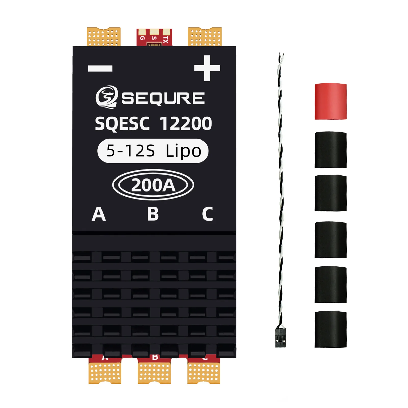 SEQURE 12200 Brushless ESC 5-12S Power Supply 200A Support 128KHz PWM Frequency Used in Quadcopter Boat Models RC Car Models