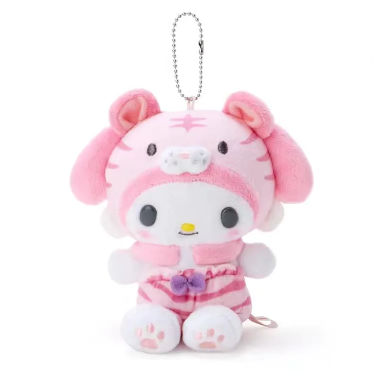 Hello Kitty Plush Kuromi My Melody Plush Toys Cinnamoroll Backpack Pendant Soft Stuffed Doll Keychain Girl Birthday Gift
