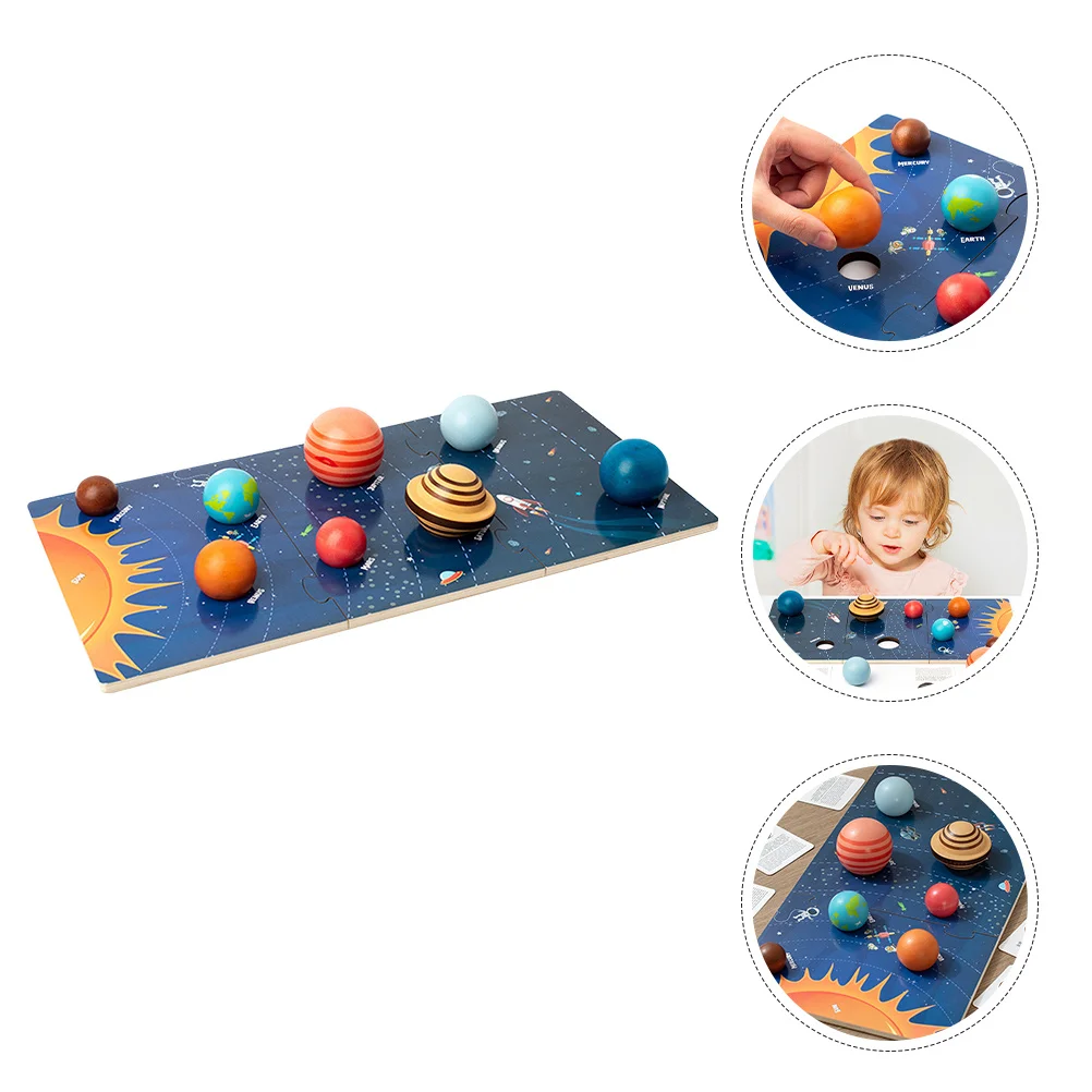 

1Set Solar System Puzzle Wooden Planets Puzzles for Toddlers Develop Creativity Imagination Logical -on Skills