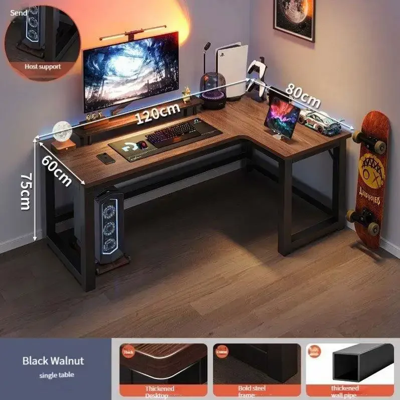 Corner E-Sports Desk Two-Person Home Bookcase Combination Bedroom Writing Desktop Computer Gaming Table