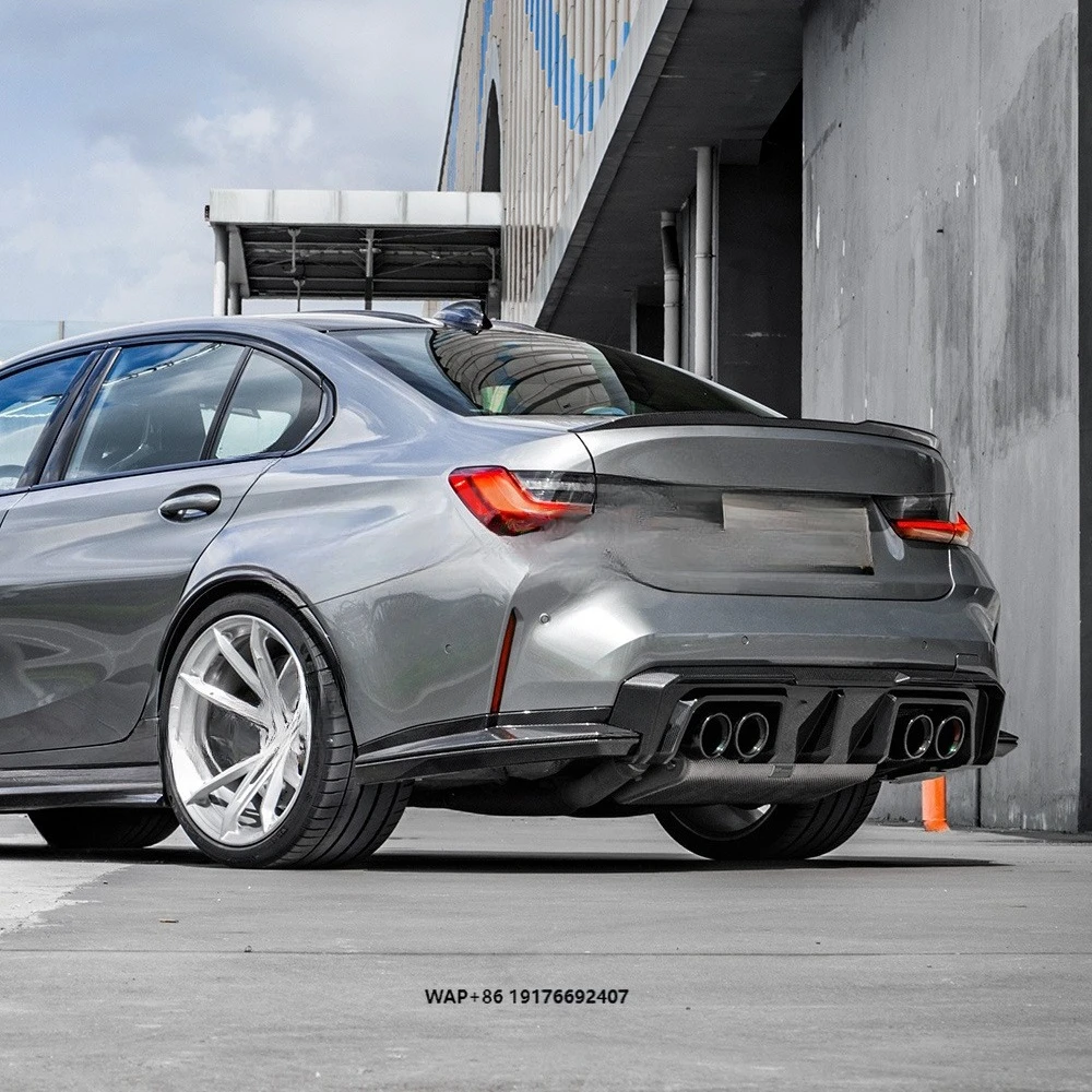 V2 Prepreg Carbon Fiber Rear Bumper Diffuser With Rear Splitter for M3 G80 G81 2020+