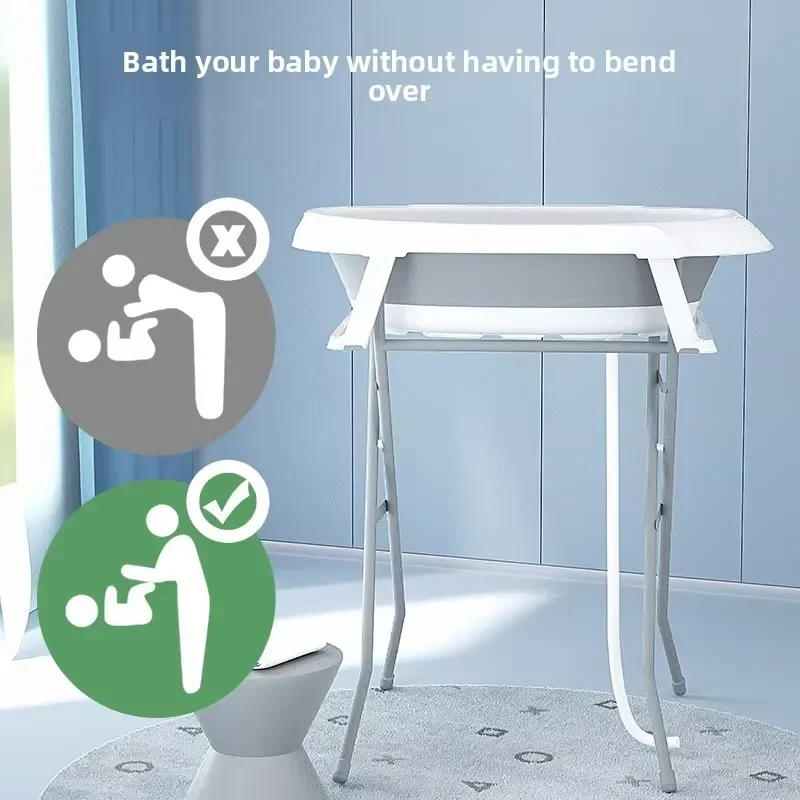 Newborn Baby Care Set Folding Bath Diaper Drying Rack Plastic Baby Bath No Bending Bracket Packaging Printed Products