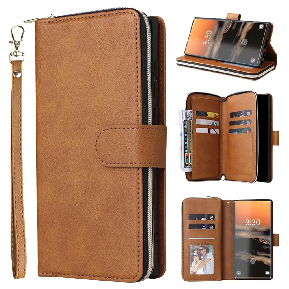 

Double Layer Wallet Case with 9 Card Slots for Samsung Galaxy S24 S23 S22 S21 A13 A14 A15 A33 A53 A34 A54 A35 A55 Leather Cover