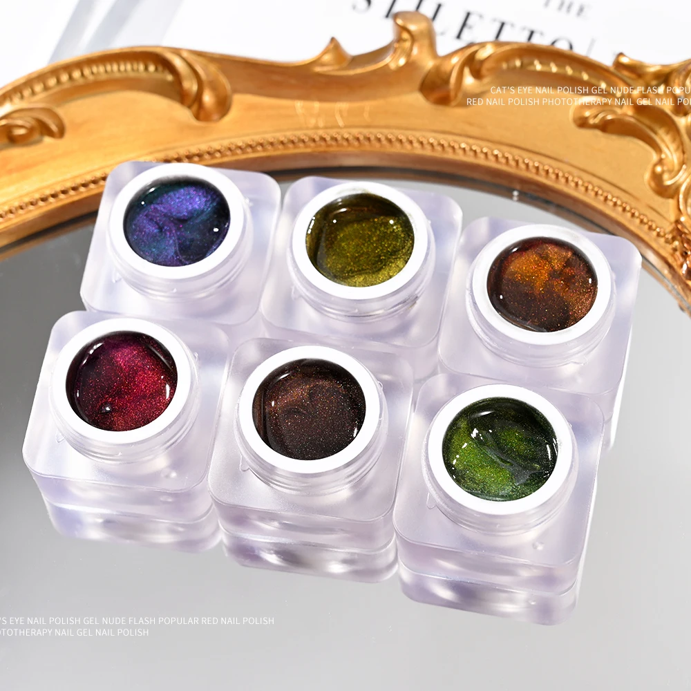 1Pcs Sapphire Cat Eye Magnetic Nail Polish Gel 6ml 9D Semi Permanent Soak Off LED/UV Glitter Gel Nail Art DIY Manicure Varnishes