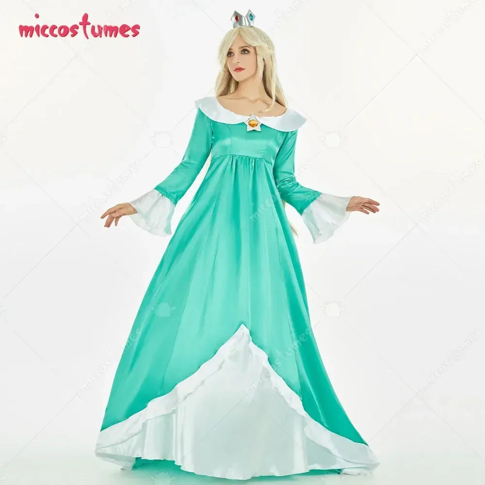 Miccostumes Women\'s Princess Cosplay Costume Princess Dress and Crown with Crinoline
