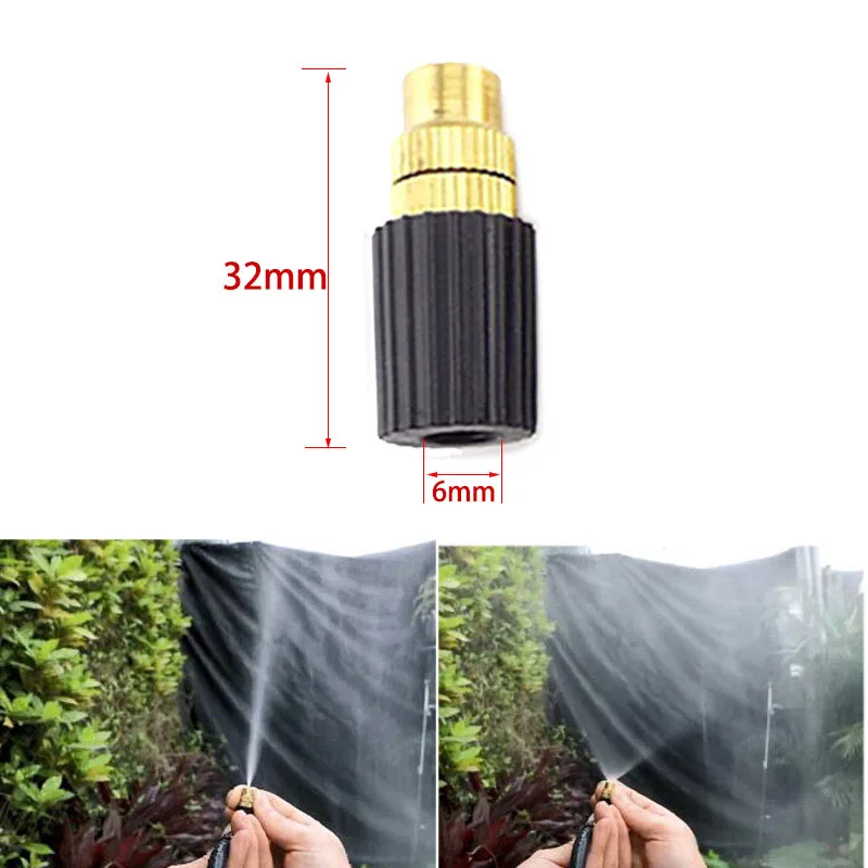 6mm Screw Micro Drip Irrigation Misting Brass Nozzle Spray Sprinkler Head 4/7mm Barb Tee Water Hose Connector Garden Watering F1