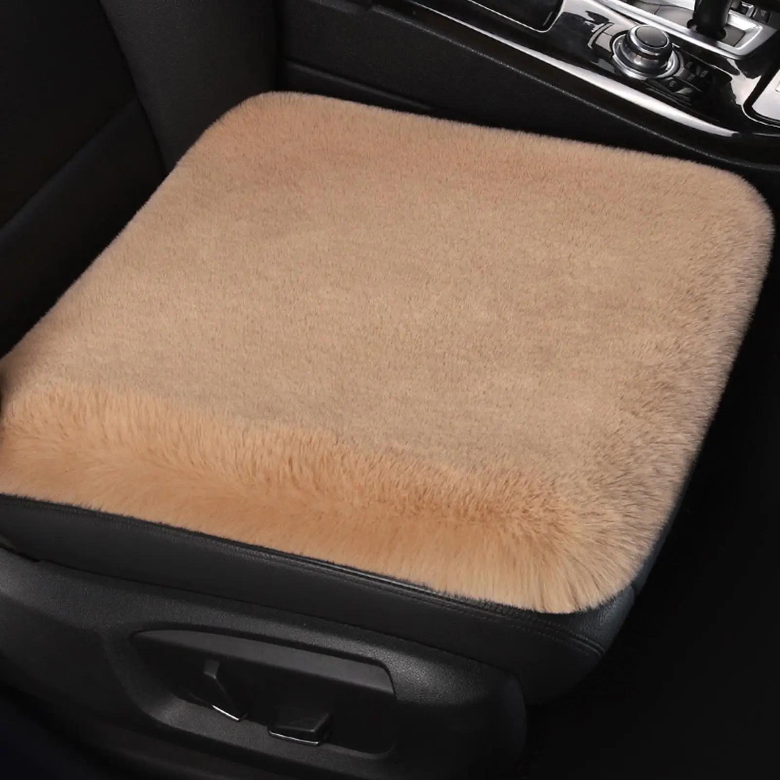 Plush Car Seat Cushion Automotive Lumbar Support Warm Auto Seat Cushion For Sedans RVs Drivers Travel Enthusiasts Winter Driving