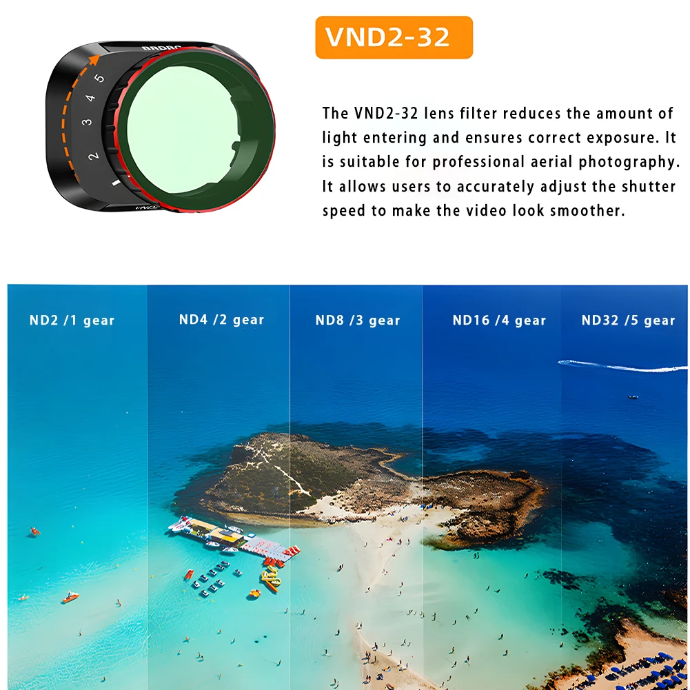 Variable ND Filters Kit for Dji Mini 4 Pro Adjustable ND(1-5/6-9 stops) VND Lens Filter Compatible: Mini 4 Pro Drone Accessory