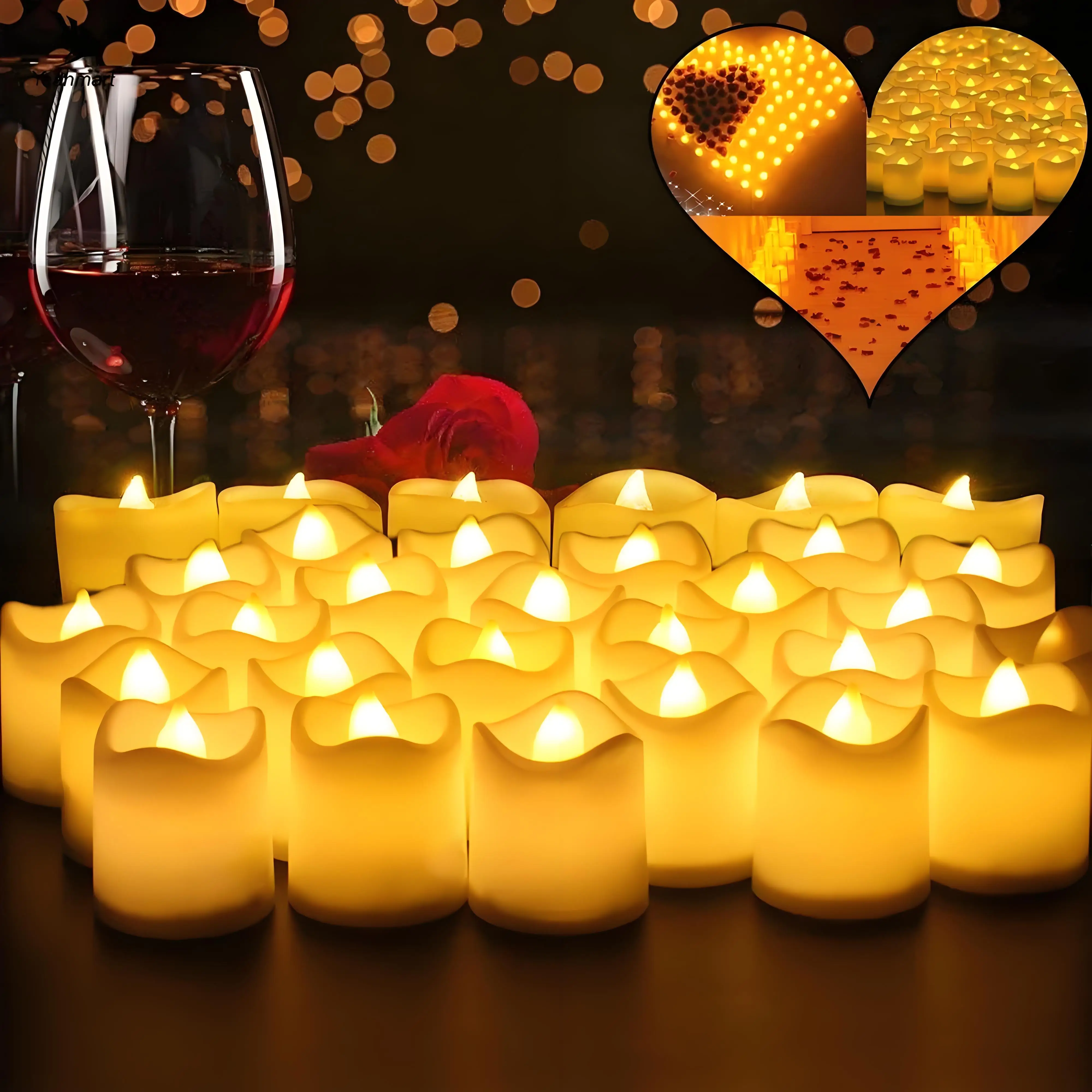 Flameless LED Electronic Candle Lights Creative Wishing Led Tea Lamp Warm White Halloween Wedding Christmas Decor Candle Light
