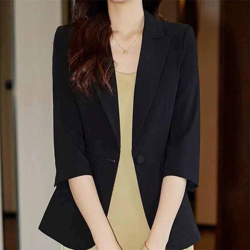 

Women's Blazer Suit Coat 2025 New Summer Thin Suit Jacket Fashion Spring Autumn Korean Version Jacket Coat Female Outerwear Top