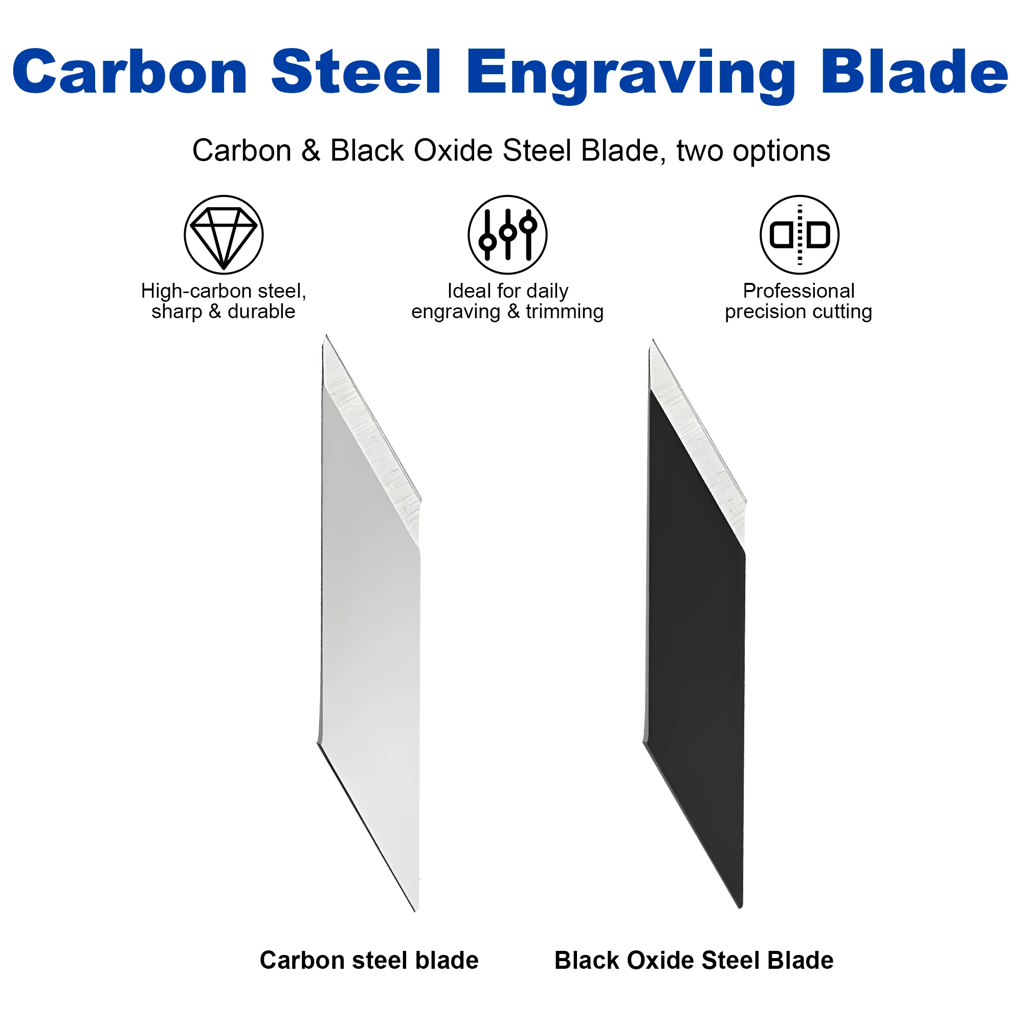 TwoTrees 3.9mm Engraving Blade Set, Carbon Steel, Black Steel & Special-Shaped Knives, 10Pcs/50Pcs for CNC Router Engraving Bits
