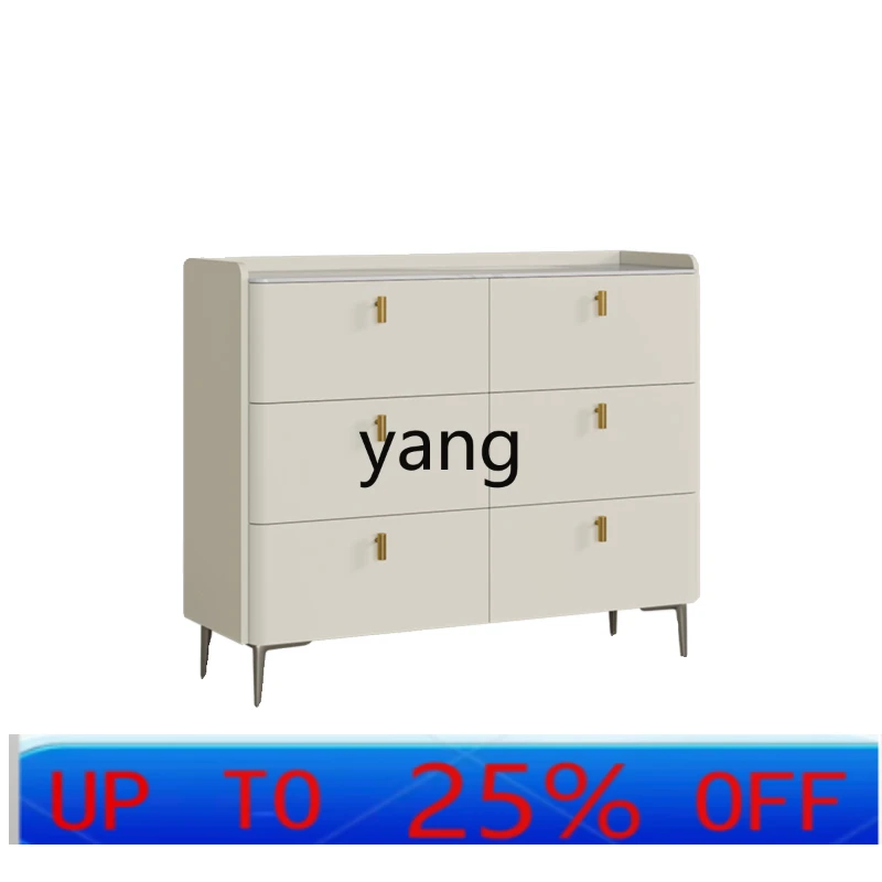

LTT cream wind light luxury rock slab solid wood chest modern simple living room drawer cabinet