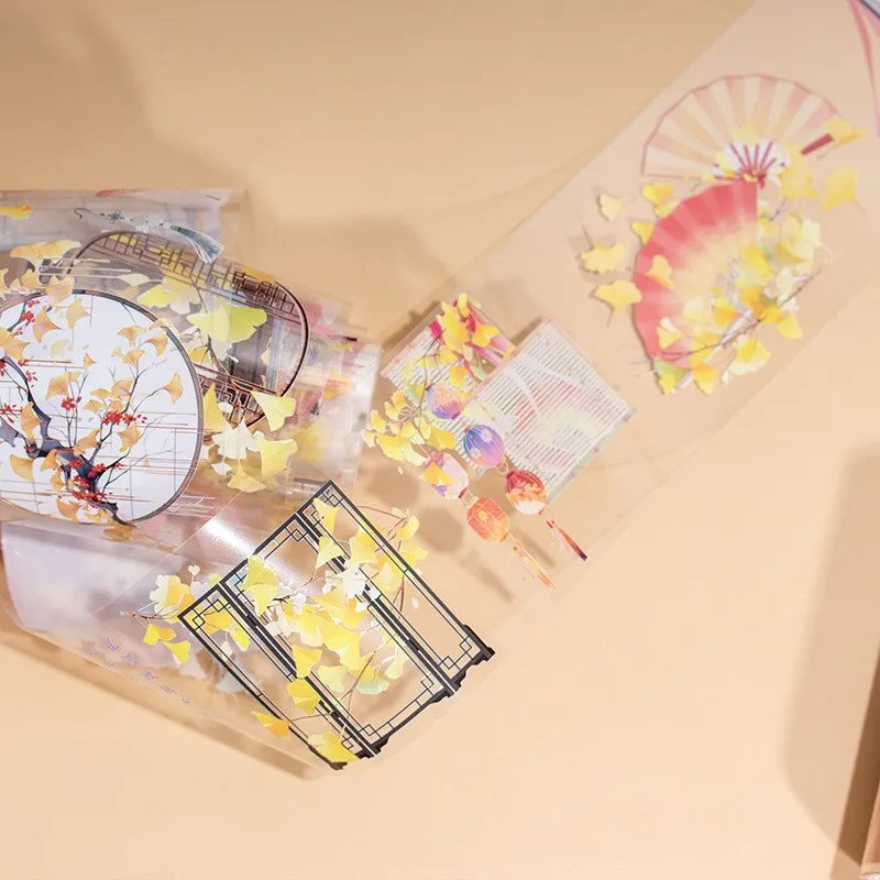 2 متر/لفة خمر منزل المشهد الكولاج PET اشي الشريط الزخرفية شريطٌ لاصق ملصقات صناعة يدوية سكرابوكينغ المجلات مذكرات