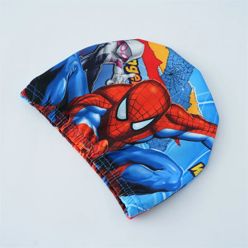 Marvel Avengers Children Swimming Hat Anime High Elastic Waterproof Fabric Diving Hat Soft Ear Protection Swimming Pool Hat Gift