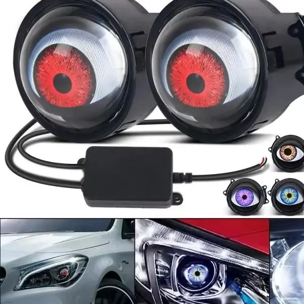 

Car Devil Eye LED Headlight 6 Low Light Modes Control The Atmosphere In The Car Universal Motorcycle Lens Headlight