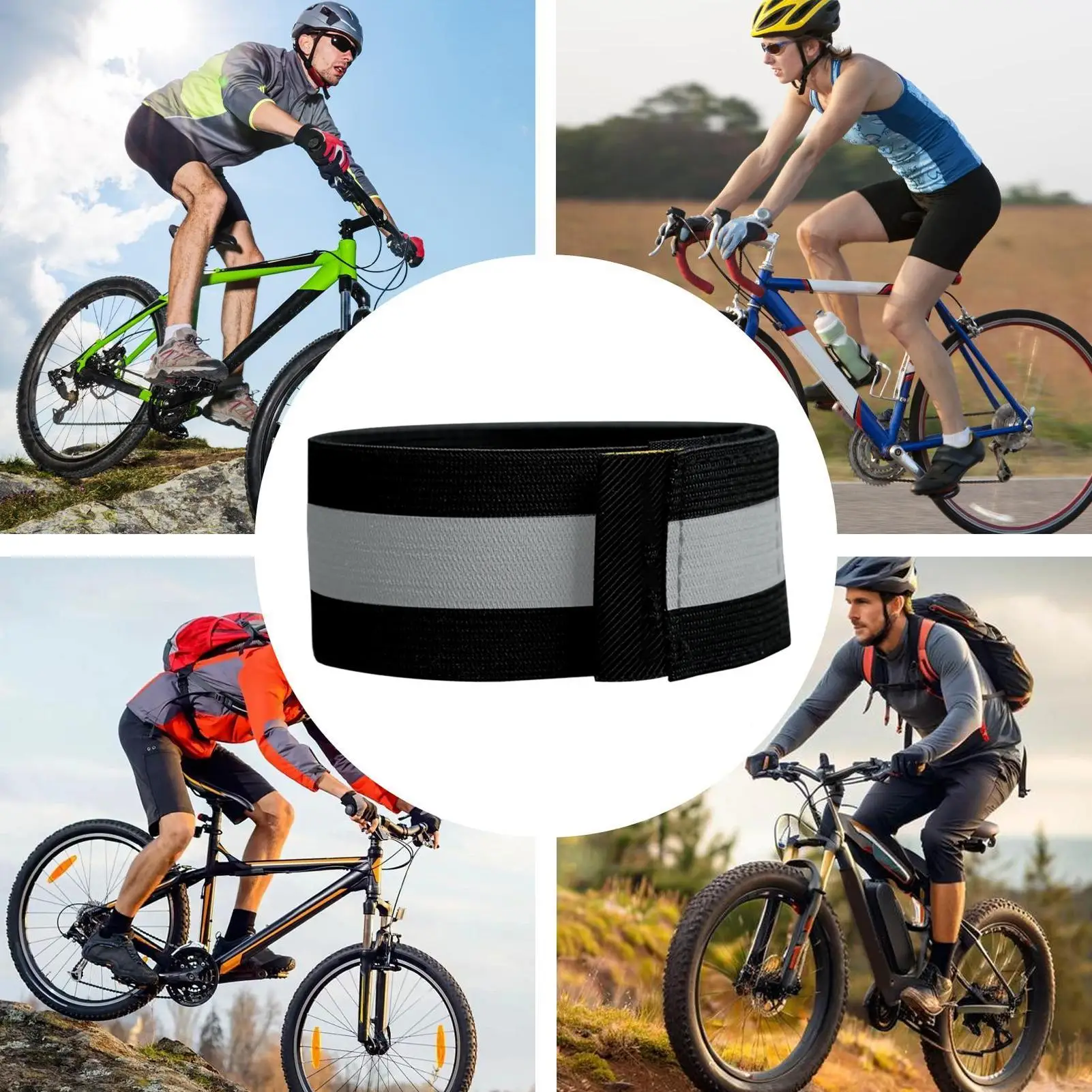 Cycling Ankle Strap Elastic Skin-Friendly Bike Riding Safety Ankle Band For Running Jogging Walking Adventure Touring Family