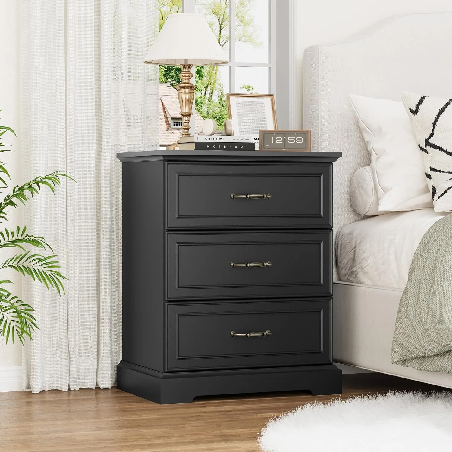 Nightstand with 3 Large Drawers,24