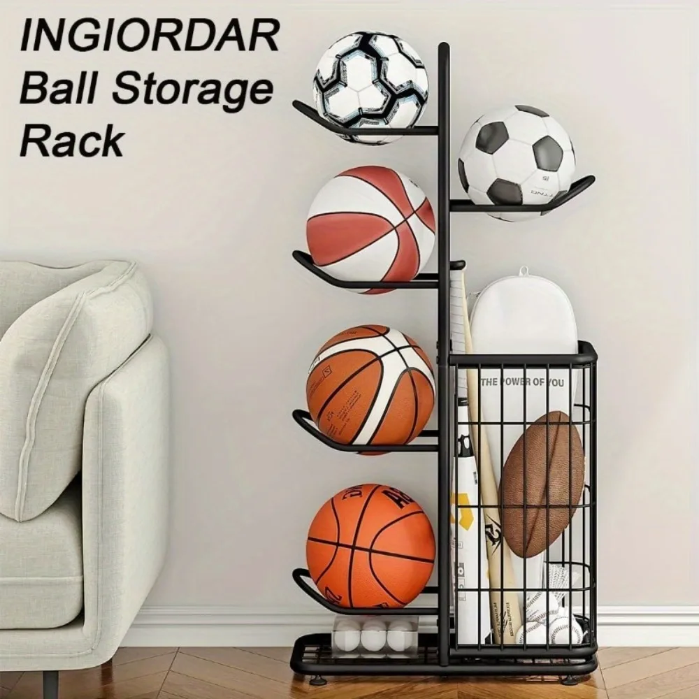Indoor Children Basketball Storage Rack Put Ball Football Storage Basket Placed Rack Kindergarten Volleyball Stand Holder Space
