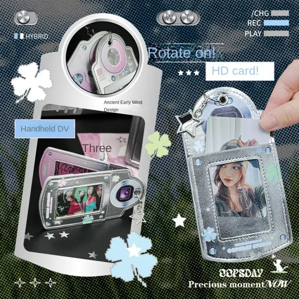 PU Leather Idol Photocard Holder Mini Phone Y2K Idol Card Display Protector Decoration Cute Mobile Phone Photocard Frame