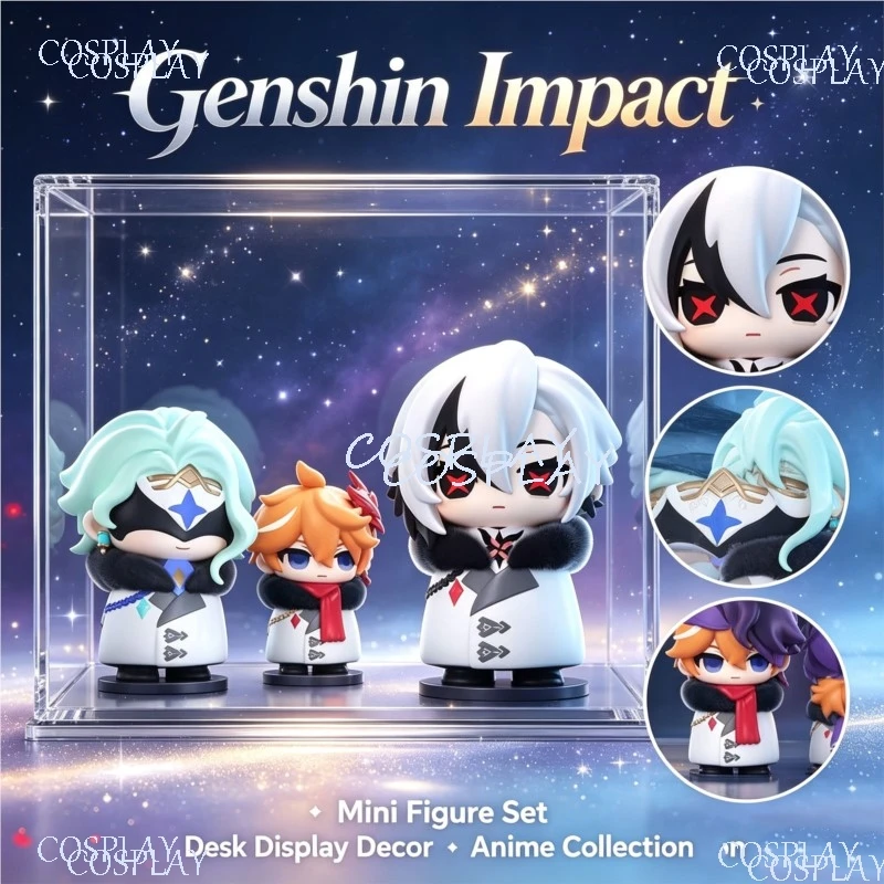 Genshin Impact Fatui Harbingers Dottore Columbina Tartaglia Q Version Collectible Game Ornament Halloween cosplay accessories