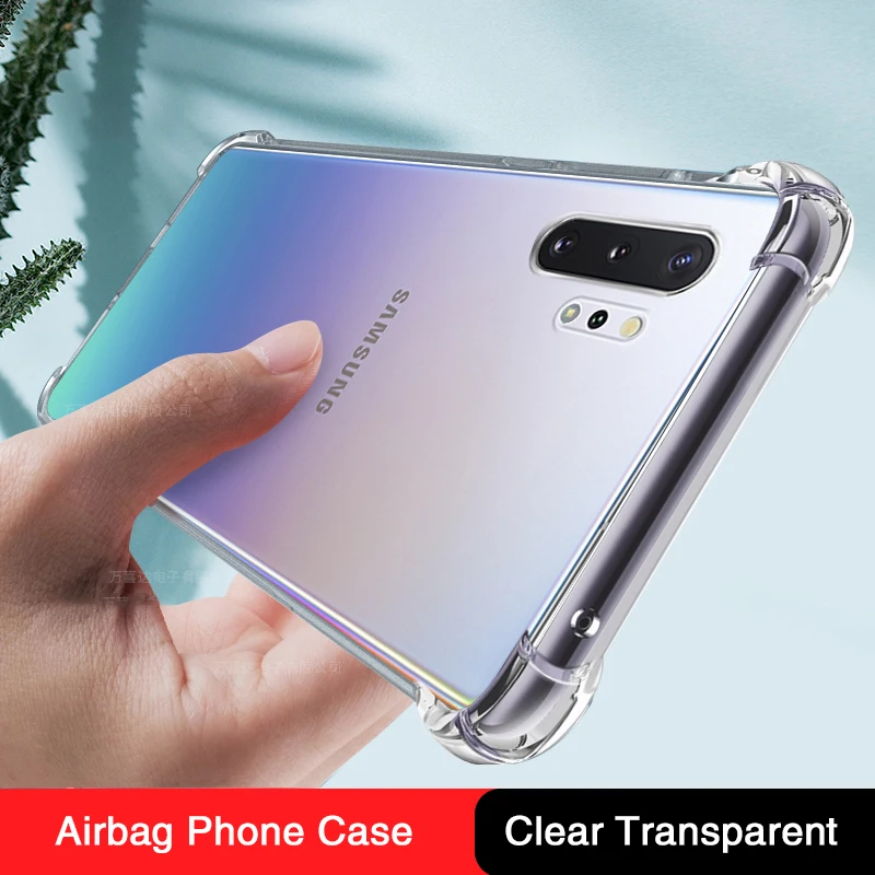 

Airbag Soft Phone Case for Samsung Galaxy Note10 Note 10 Plus Lite 10Plus 10Lite Pro 5G Funda Clear Silicone Original Back Cover