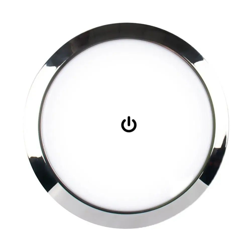 Boat RV 12V/24V Reading Light Ceiling Lamp LED Touch Lamp Round Dome Light