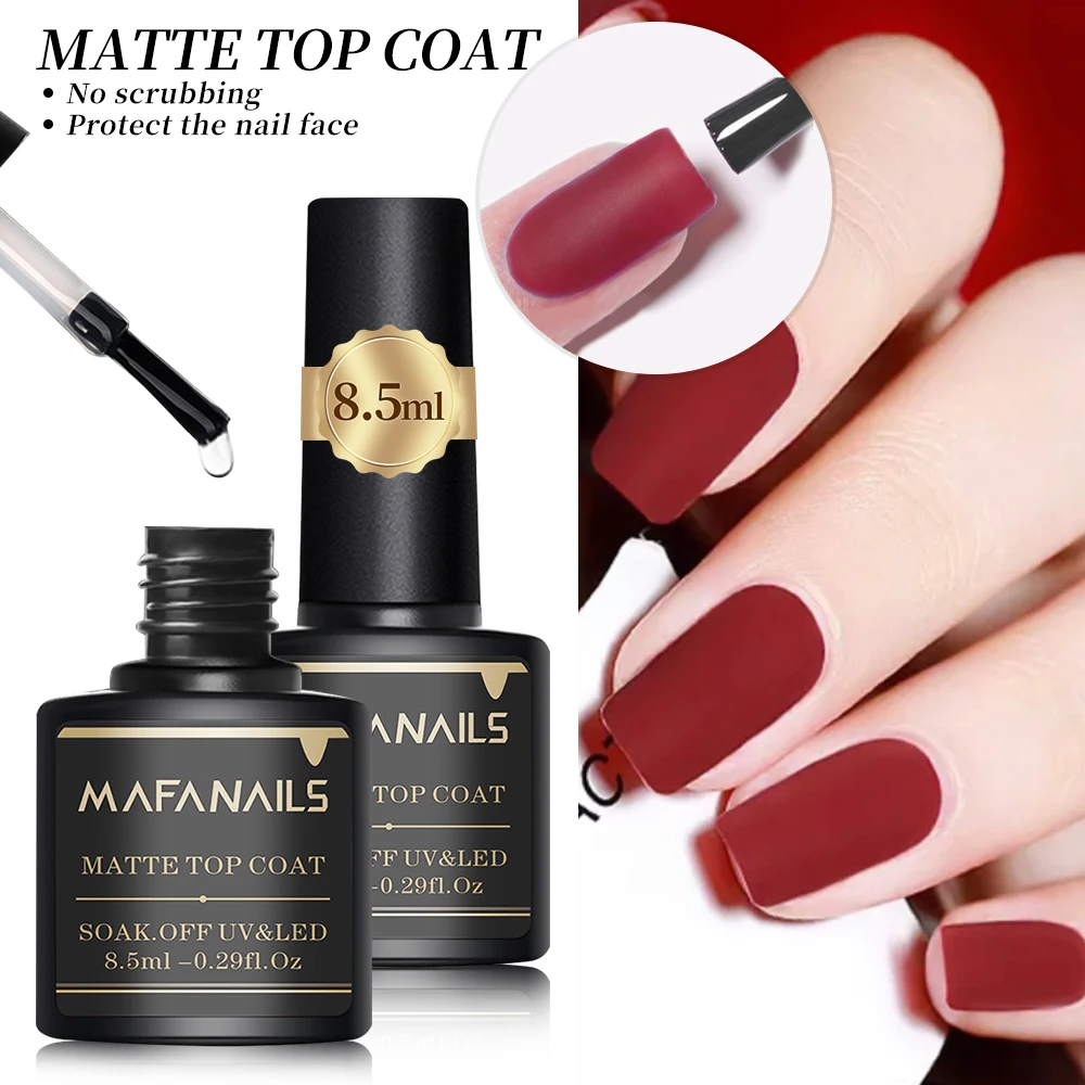 8,5/30ml Matte Top Coat Gel Nail Polish Matte No Wipe Top Coat Soak Off Nail Lamp Gel Long Lasting Nail Salon Functional Gel