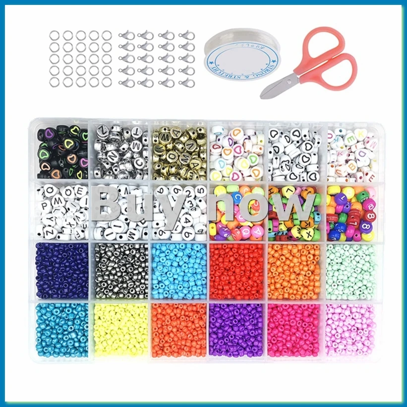 

Набор для изготовления браслетов из бусин Kandi Beads Rainbow, 24 вида бусин Kandi и бусин с буквами, пластиковые бусины Rainbow B-A68X