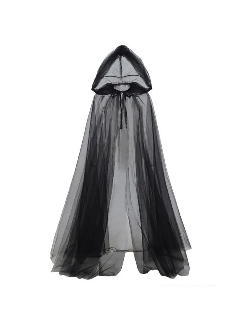 عباءة ساحرة بغطاء للرأس طويلة بيضاء اللون للرجال والنساء من سلسلة loween k رداء بحزام أزياء الهالوين...
