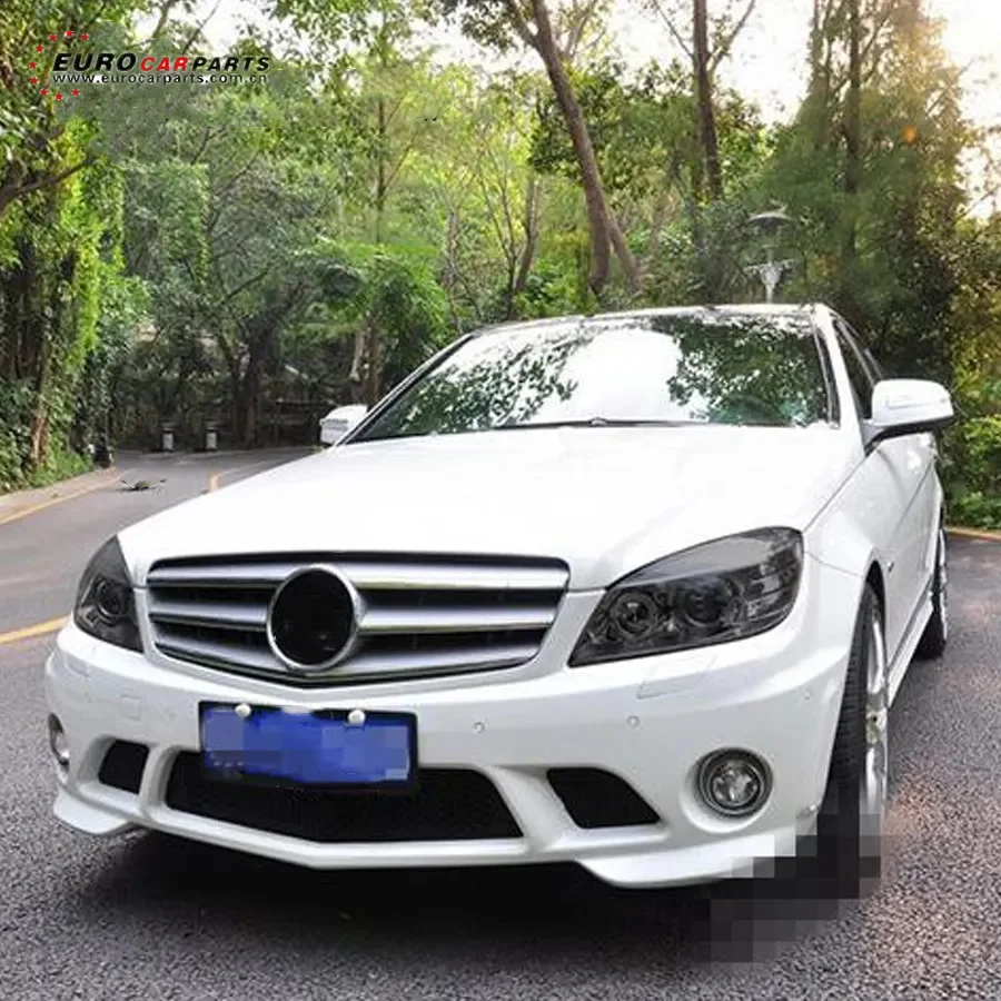 C Class W204 C63 Style 4 Doors 2007 to 2010 Year Front Rear Car Bumper side panels Body Kit