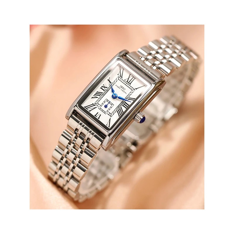 Original Brand Rectangular Women Watches Small Dial Steel Waterproof Elegant Hand Clock Female Gift Luxury Ladies Wristwatches