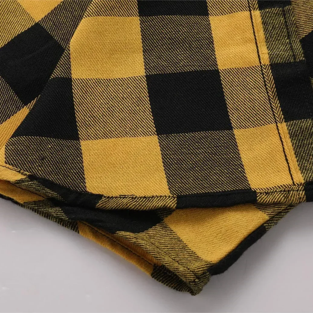 Spring Autumn Casual Loose Men\'s Plaid Shirts Long Sleeve Single Breasted Hooded Shirts Flannel Cardigan Tops for Men Jackets