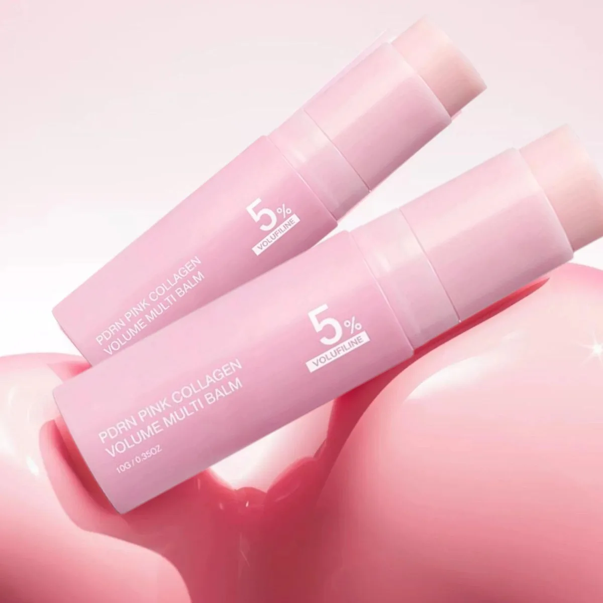 PDRN Pink Collagen Volume Multi Balm Stick Collagen Peptide Balm for Under-Eyes, Neck, Forehead, Smile Lines, Radiance Care