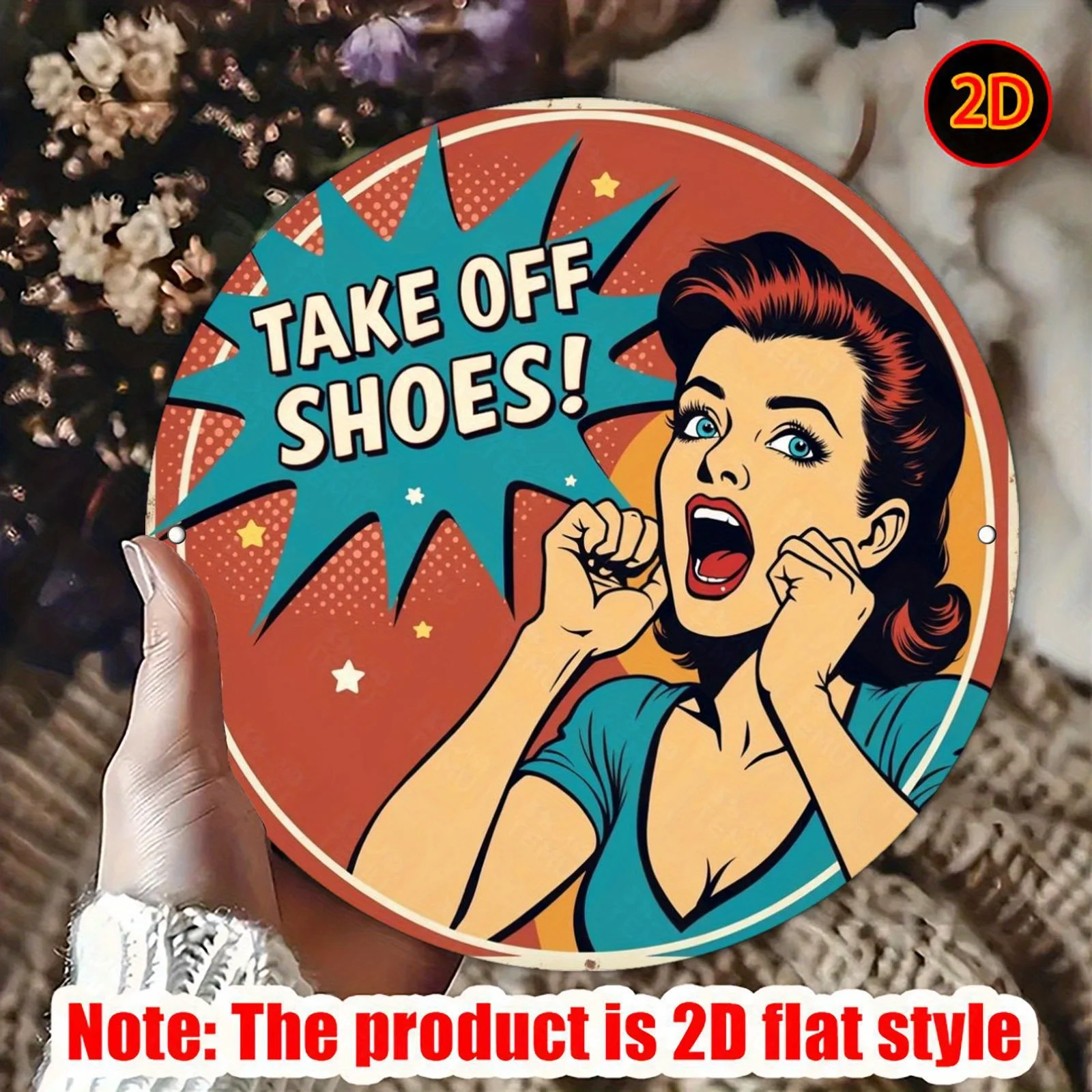 2D Flat - Vintage Pop Art Aluminum Wall Hanging | 