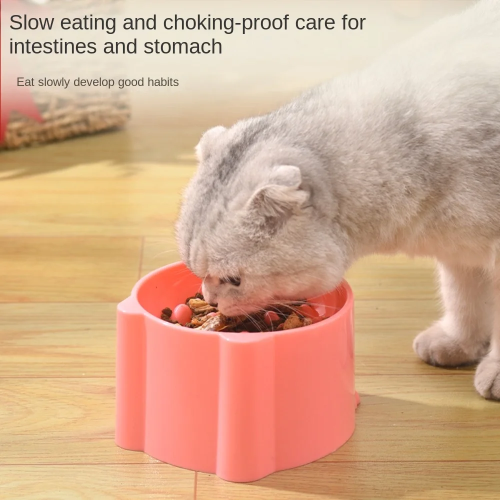 New 8CM Cat Basin Anti Choking Neck Protection Cat Food Bowl High Foot Pet Supplies Rice Bowl Pet