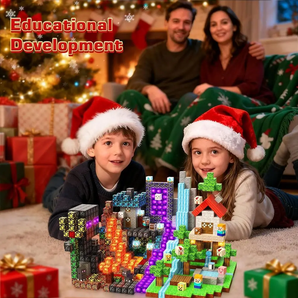 Light-Up Magnetic Building Blocks Set - 200 Pieces STEM Toys for Kids, Ideal Gift for Ages 3+ Boys & Girls