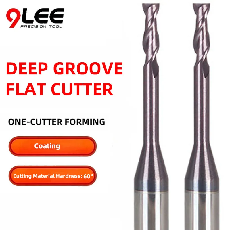 

Твердосплавная концевая фреза с глубокими канавками 60 ° Микродиаметр, 2 фрезы, глубокая длинная шея, плоская фреза, инструменты с ЧПУ