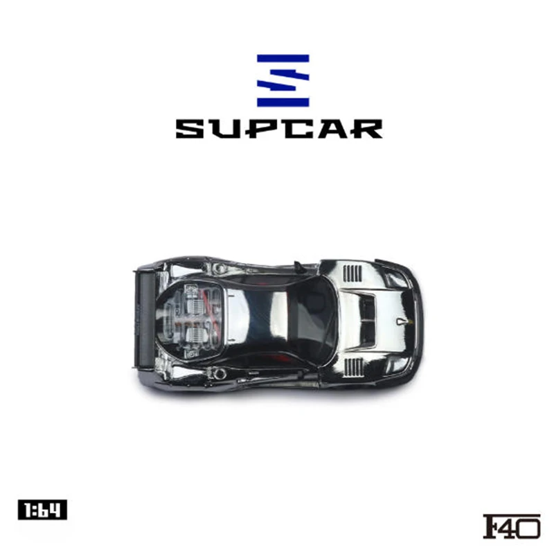 SC 1:64 F40 نموذج سيارة من سبائك الفضة المطلية بالكهرباء كلاسيكي هدية تذكارية للكبار عرض ثابت