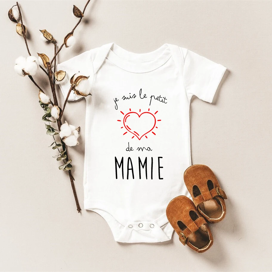 I Am My Grandma\'s Baby Cute Newborn Baby Bodysuits Cotton Short Sleeve Boys Girls Rompers Summer Body Clothes Baby Shower Gifts