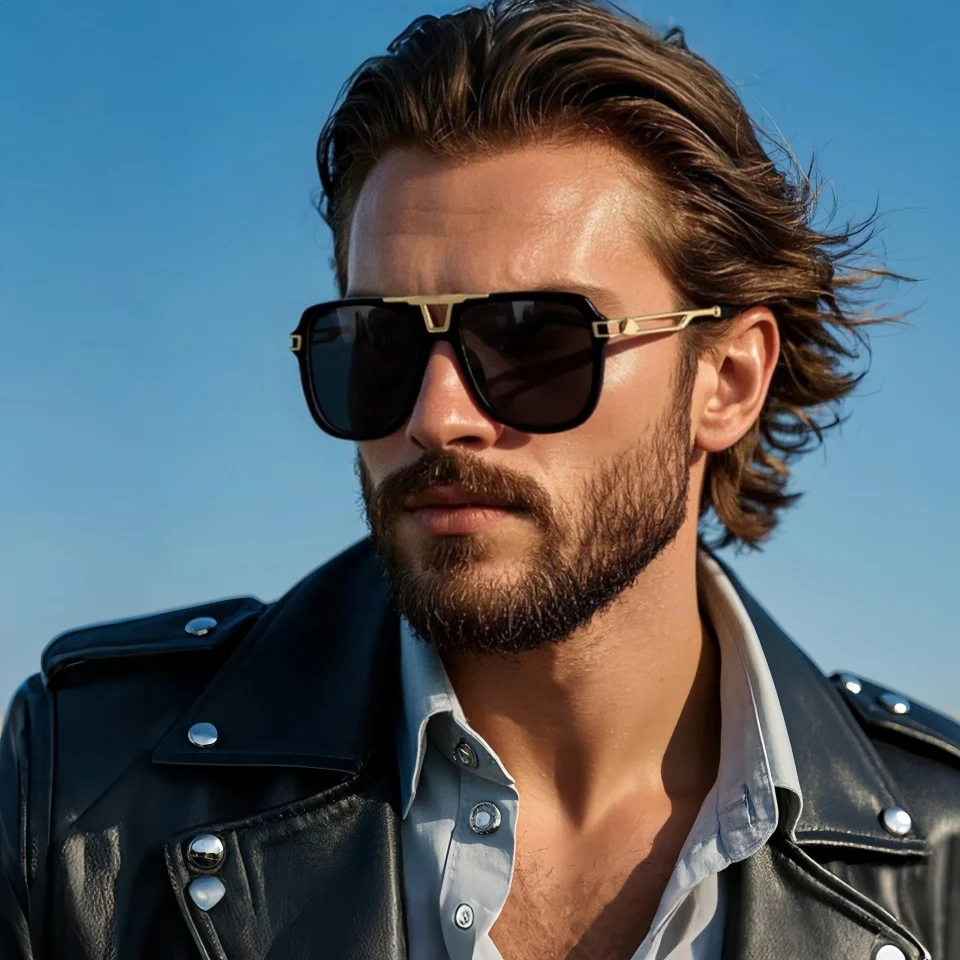 Trendy And Popular Oversized Pilot Style Frame Neutral And Fashionable Outdoor Driving Fishing Gradient UV Resistant Sunglasses