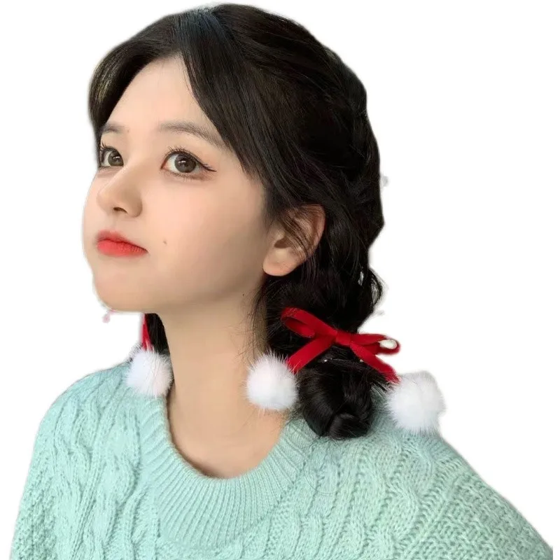 Nhật Bản Phụ Kiện Tóc Đuôi Ngựa Ngọt Dễ Thương Bóng Tóc Nơ Tóc Tóc Dây Chồn Cặp Kẹp Cổ Lolita Mũ Trùm Đầu