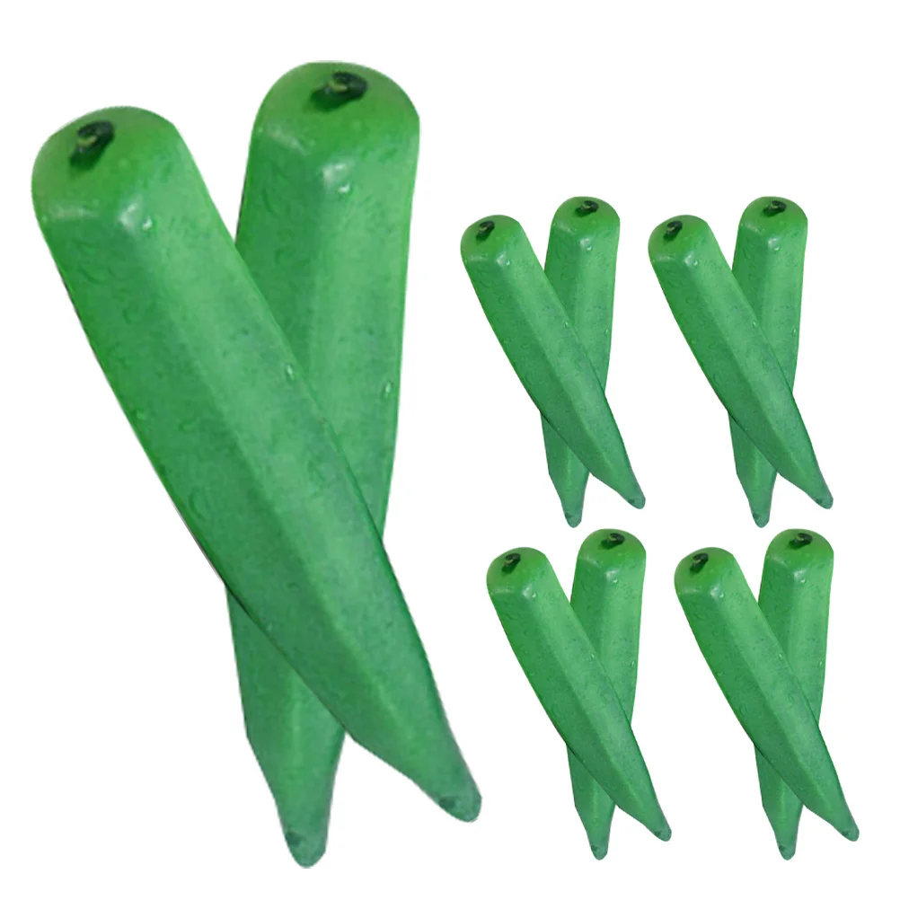 

10pcs Realistic Fake Okra Simulation Vegetable Models For Shop Window Display Kitchen Decor Artificial Vegetables Lifelike Foams