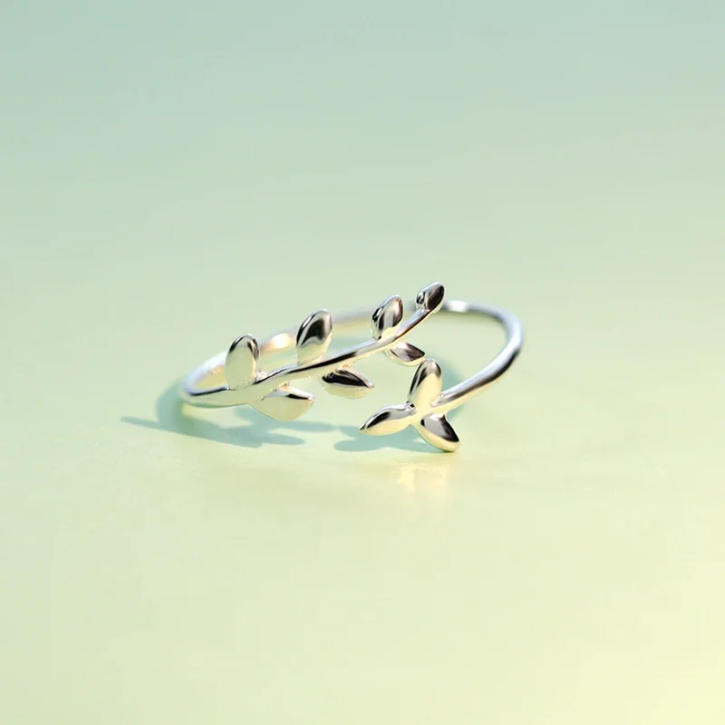 TrustDavis New 100% 925 Sterling Silver Fashion Women Cute Branch Rings Size 5 6 7 Wonderful Gift For Girls Teen Lady  DS555