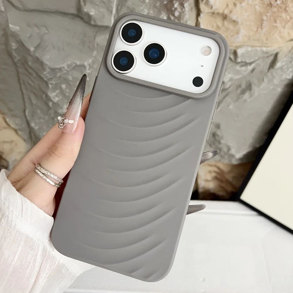 Coque souple en Silicone ondulé 3d, étui de luxe givré antichoc pour iPhone 17 Air 16 15 14 13 12 Pro Max 17Pro 17PROMAX